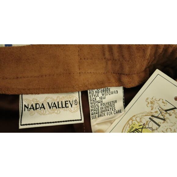 NWT Vintage 90s Y2k Napa Valley Tan Brown Microsuede Long Midi Skirt Plus 18W - Picture 8 of 8